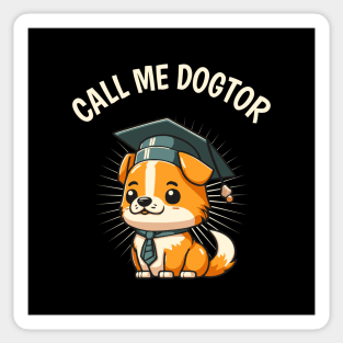 Cute Dog Funny Doctor Degree Doctoral Sticker